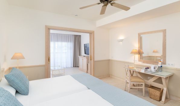 Detail of the master bedroom in the 2-Bedroom Gold Level Senior Suite